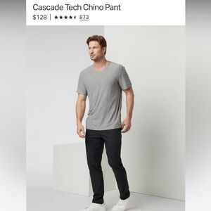 NWT Vuori Mens Cascade Tech Chino Pant Size 34/L Black